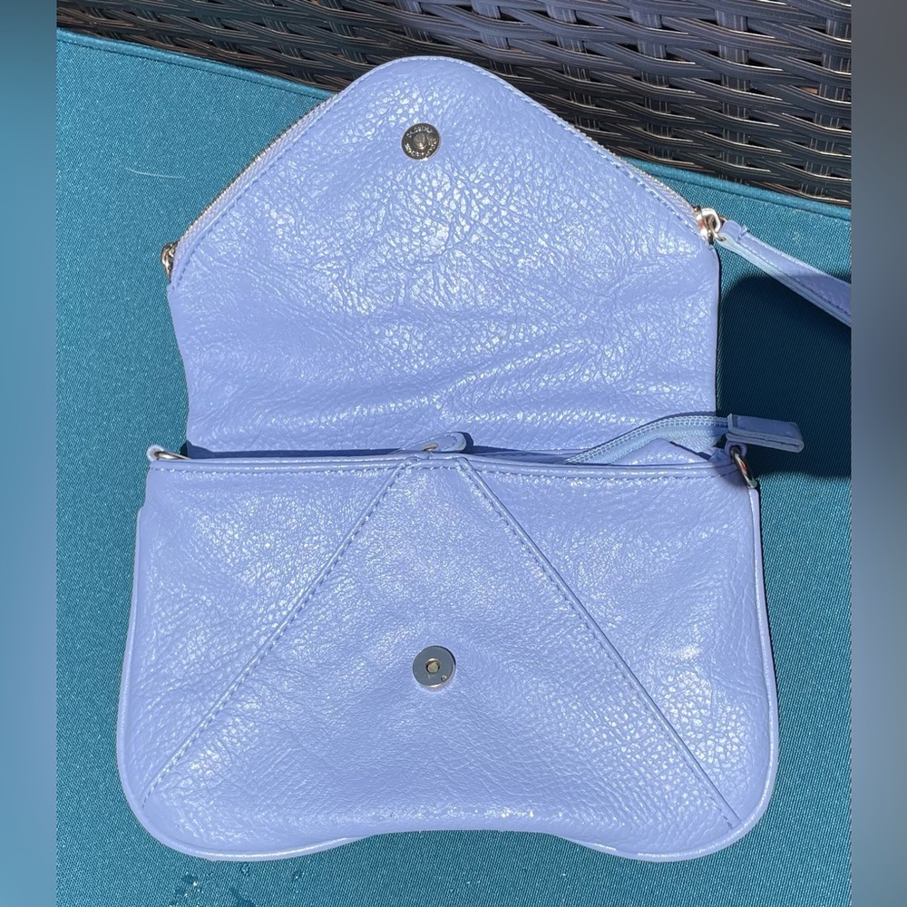 Vegan Leather Lilac Multi Pocket Clutch Purse - Picture 11 of 13